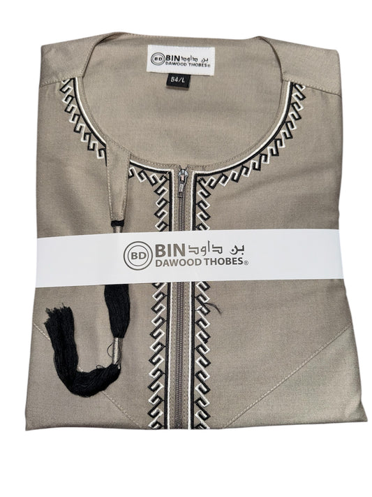 BIN DAWOOD OMANI THOBES BEIGE  (SIZE 32 - 62)