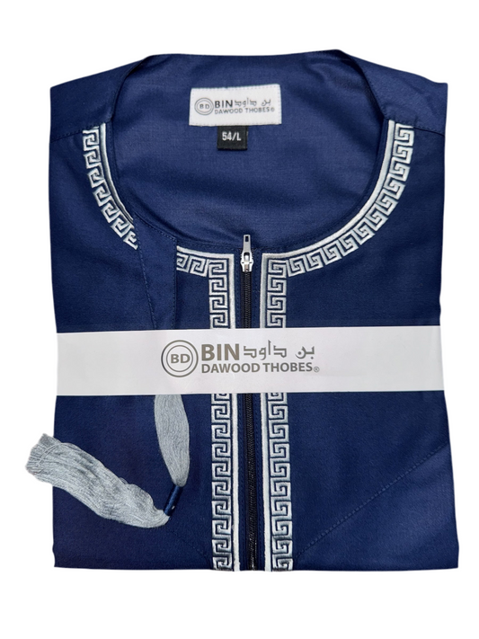 BIN DAWOOD OMANI THOBES. NAVY BLUE (SIZE 32 - 62)