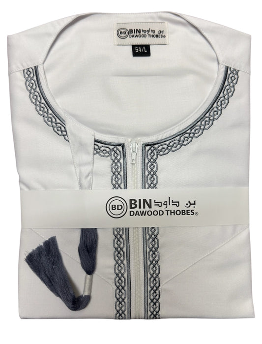 BIN DAWOOD OMANI THOBES  WHITE  (SIZE 32 - 62)